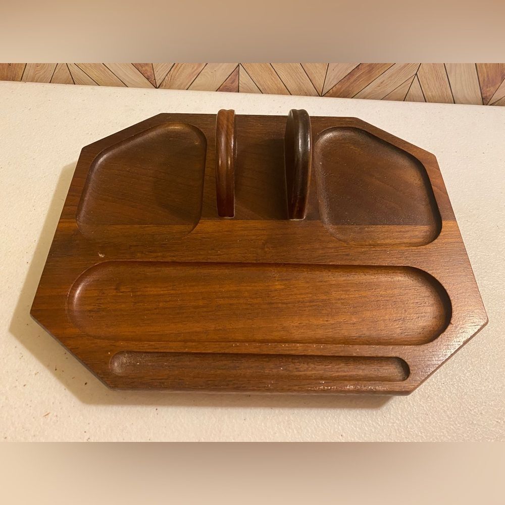Vintage Decatur Industries Wooden Trinket Tray [Item 634]